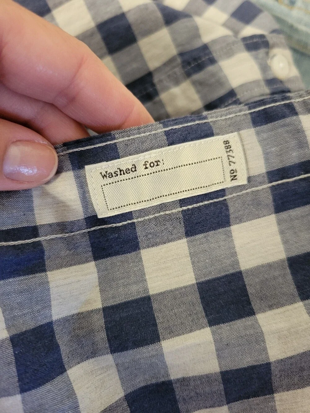 J.Crew Stretch Secret Wash Shirting Cotton Poplin Shirt Heatered Gingham Blue L